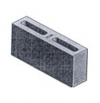 Керамзитобетонный блок стеновой 2-пустотный 390х90х188 мм, 7 кг